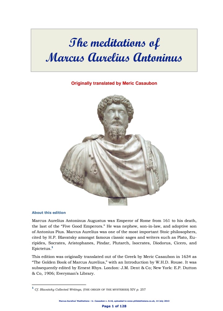 The Meditations of Marcus Aurelius Antonius