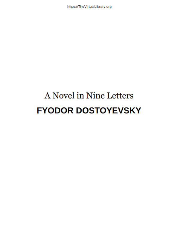 A Novel in Nine Letters